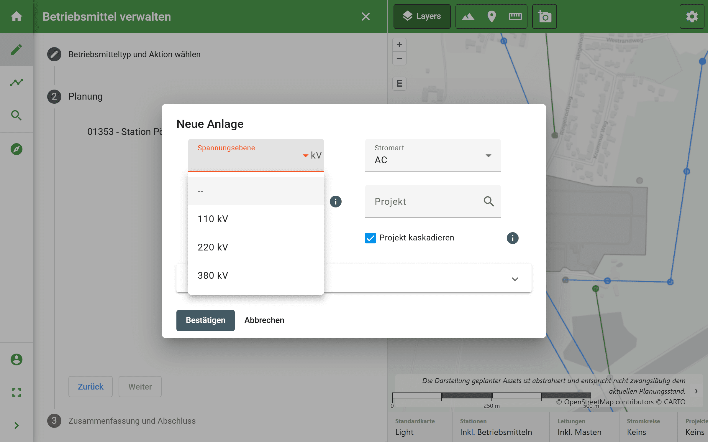 Netzausbaumaßnahmen planen